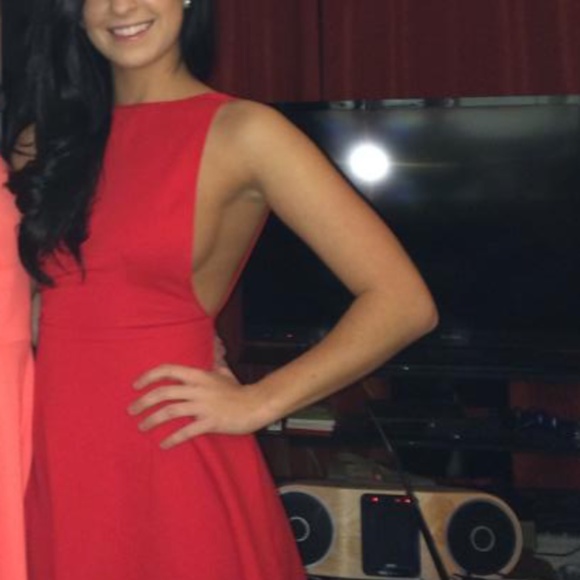 American Apparel Open Back Red Dress - Picture 4 of 4